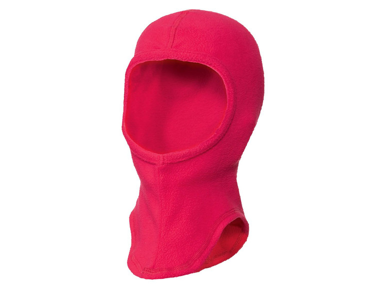 Ein rosafarbener Fleece-Balaclava.