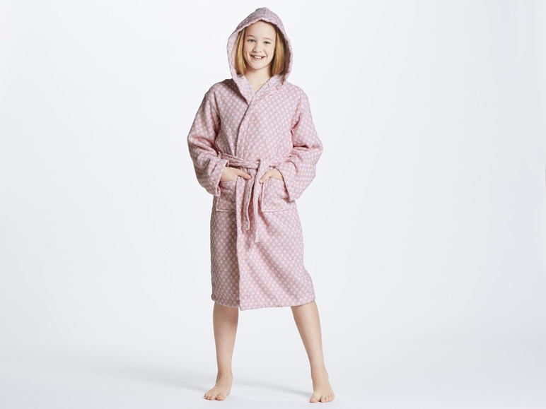 Gehe zu Vollbildansicht: MIOMARE® Bademantel Kleinkinder Mädchen, reine Baumwolle, mit Kapuze, saugfähig - Bild 3