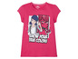 Ein rosa T-Shirt mit Ladybug und Cat Noir.