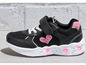 Schwarze Sneaker mit rosa Herzen und Lichtern