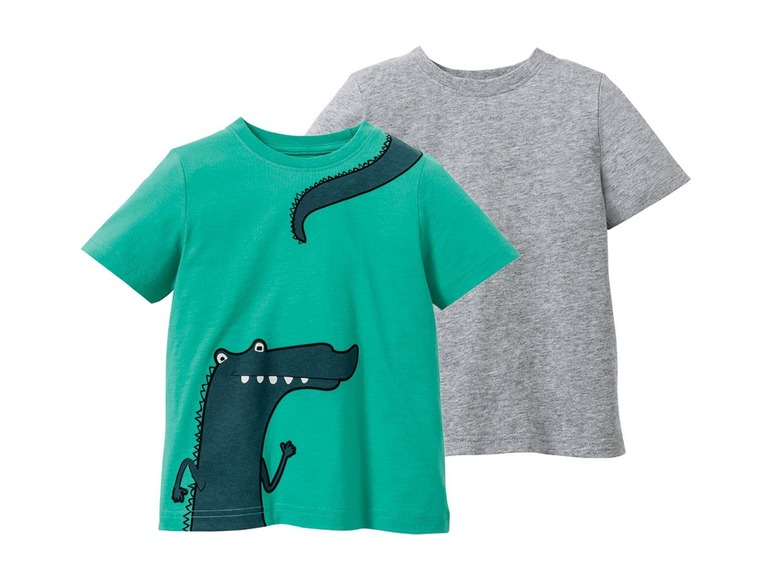 Gehe zu Vollbildansicht: LUPILU® Kleinkinder T-Shirt Jungen, 2 Stück, eins mit Krokodil-Print, aus reiner Baumwolle - Bild 10
