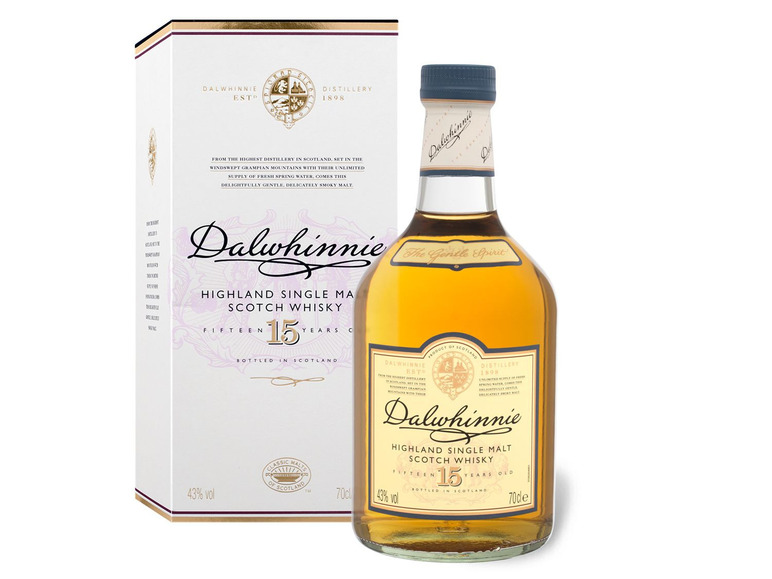 Gehe zu Vollbildansicht: Dalwhinnie Highland Single Malt Scotch Whisky 15 Jahre mit Geschenkbox 43% Vol - Bild 1