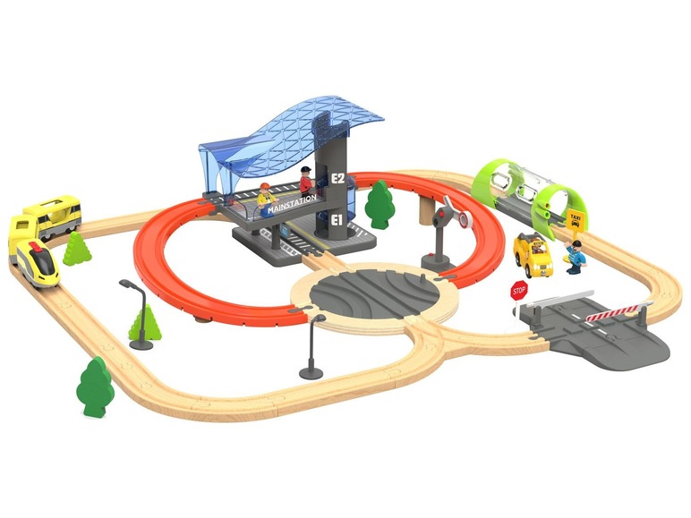 Gehe zu Vollbildansicht: Playtive JUNIOR PLAYTIVE® JUNIOR Holzeisenbahn Future - Bild 1