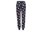 Dunkelblaue Jogginghose mit Blumenmuster.