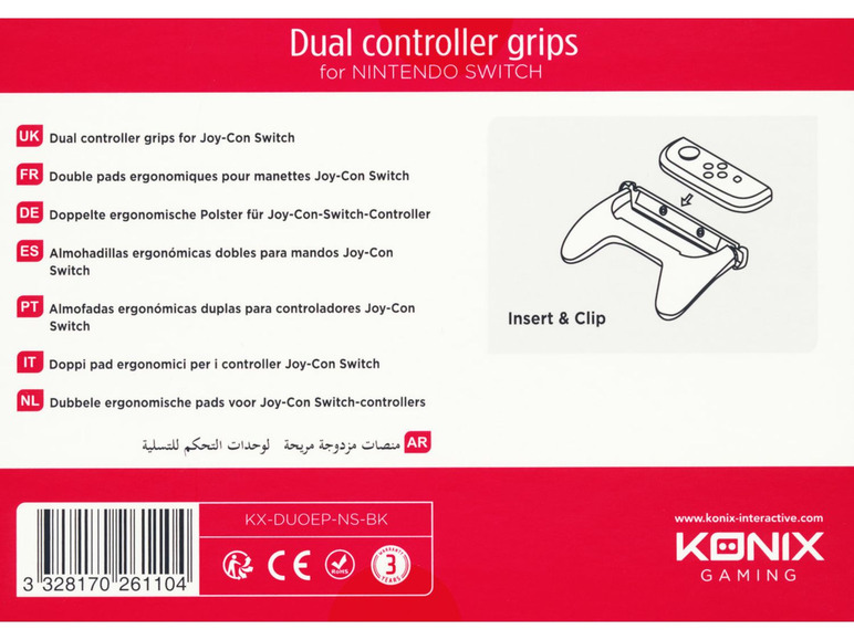 Gehe zu Vollbildansicht: F+F Distribution GmbH Nintendo Switch - Ergonomic Pads / Controller Grips (2 Stck.) (Konix) - ZB-Nintendo Switch - Bild 2