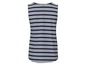 Ein gestreiftes, ärmelloses Damenkleid.