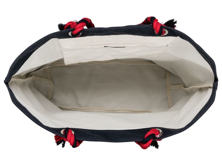 Gehe zu Vollbildansicht: ESMARA® Strandtasche/ Seesack, mit Reißverschluss, geräumiges Hauptfach, Innentasche - Bild 9