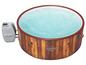 Ein aufblasbares Lay-Z-Spa Helsinki Whirlpool mit Holzverkleidung.