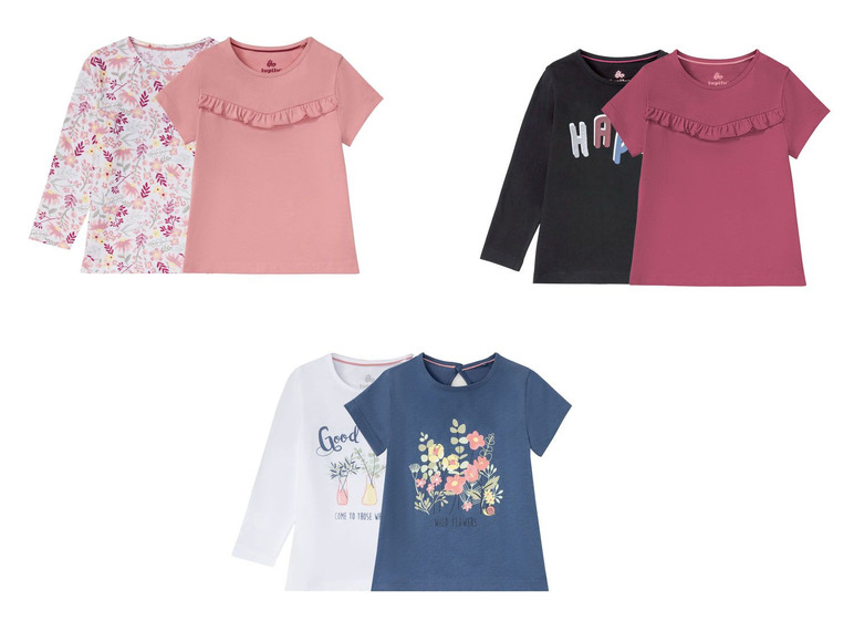 Gehe zu Vollbildansicht: lupilu® Kleinkinder Shirts Mädchen, 2 Stück - Bild 1