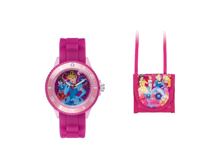 Gehe zu Vollbildansicht: Kinder Armbanduhr, mit passendem Brustbeutel, Toy Story 4, Princess, Cars oder Frozen - Bild 2