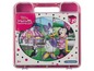 Eine rosa Box mit Disney Junior Minnie Mouse 3D-Puzzle-Blöcken von Clementoni.
