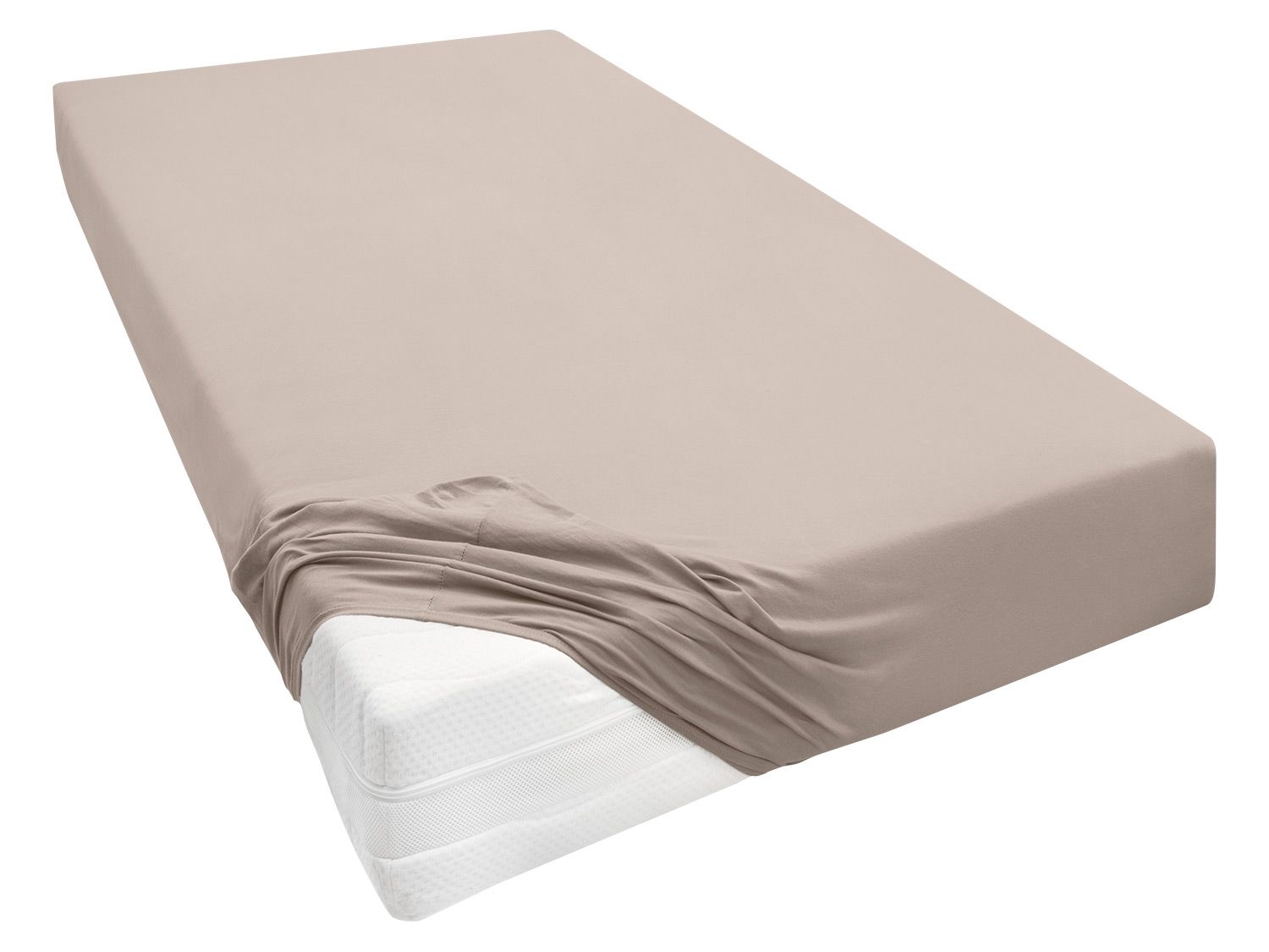 Biberna Premium Jersey-Elasthan Spannbettlaken für Boxspringmatratzen (Hellbraun, 180 – 200 x 200 – 220 cm) | 04053855231798