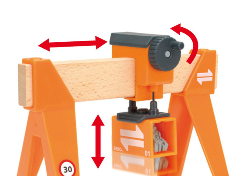 Gehe zu Vollbildansicht: BRIO 33732 »Container-Verladekran«, 4-teilig, mit magnetischer Ladung, ab 3 Jahren - Bild 3