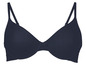 Ein dunkelblauer BH mit glatten Cups.