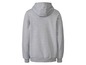 Ein grauer Kapuzenpullover.