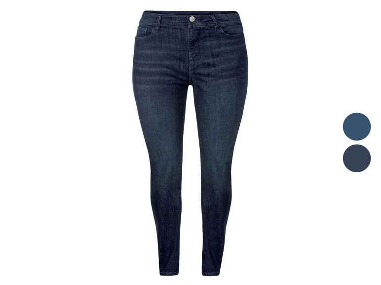 Dunkelblaue Skinny Jeans mit verschiedenen Farbmöglichkeiten.
