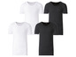 Vier basic T-Shirts von Livergy, zwei weiße und zwei schwarze.