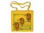 Gelbe Baumwolltasche mit drei Tigern.