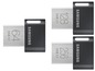 Drei Samsung USB-Sticks mit Speicherkapazität von 64 GB, 128 GB und 256 GB.
