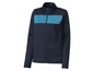 Ein dunkelblaues Fleece-Oberteil mit einem blauen Brustbereich.