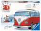 Ravensburger 3D-Puzzle eines Volkswagen T1 mit beweglichen Rädern.