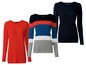 Drei Strickpullover: ein roter, ein gestreifter und ein dunkelblauer.
