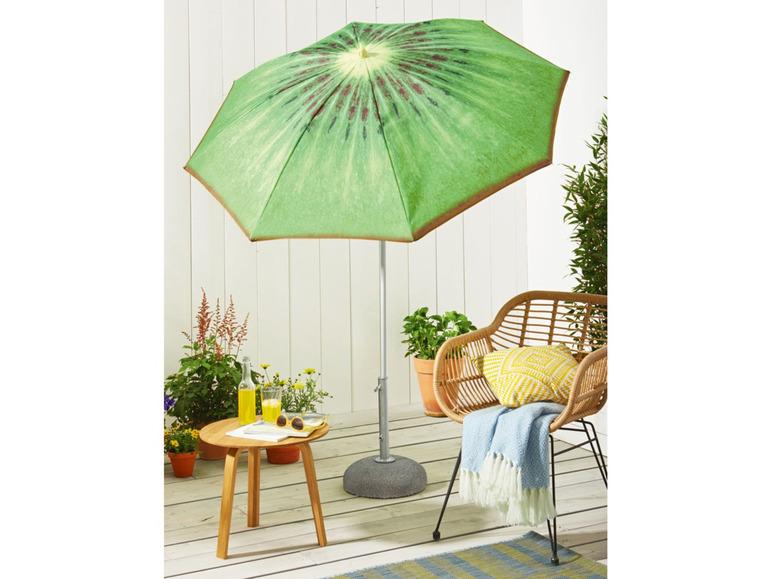 Gehe zu Vollbildansicht: FLORABEST Sonnenschirm »Früchte«, 160 cm Durchmesser, UV-Schutz 50+, Knickvorrichtung - Bild 3