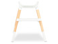 Weißer Kinderstuhl mit Holzbeinen