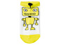 Gelbe Socken mit einem Roboter-Design.