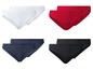 Zwei Pakete Damen-Slips in Weiß, Rot und Blau.