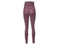Dunkelrote Leggings mit Blumendruck.