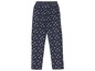 Blaue Schlafhose mit Sternenmuster.
