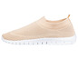 Beige Slip-on Sneaker mit weißer Sohle.