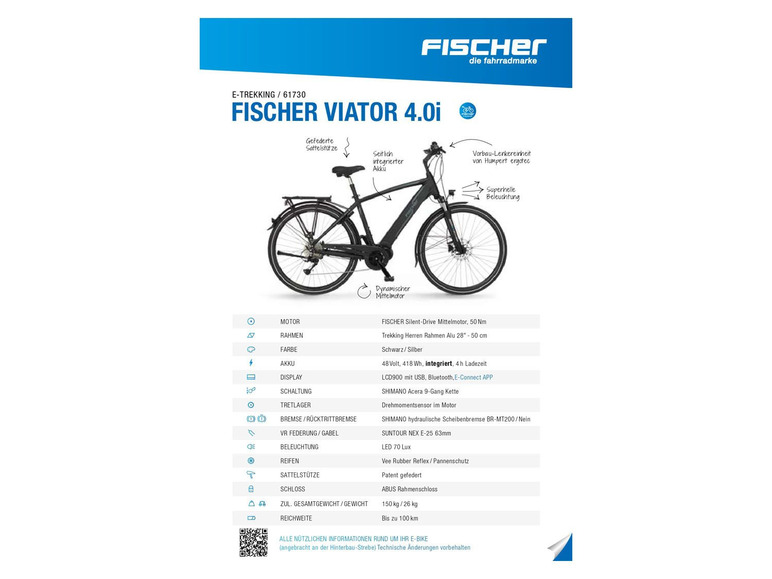 Gehe zu Vollbildansicht: FISCHER E-Bike Trekking »Viator 4.0i«, 28 Zoll Modell 2021 - Bild 33