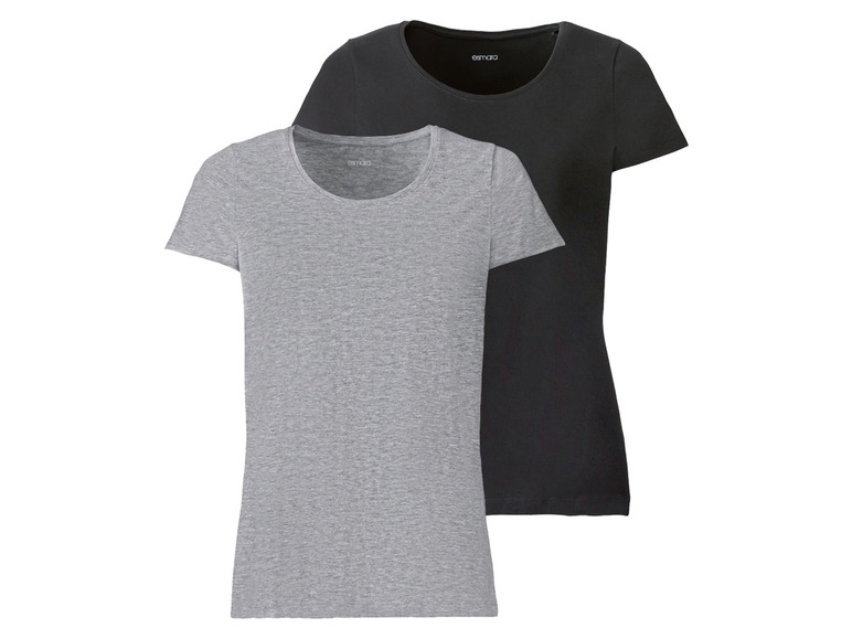 Gehe zu Vollbildansicht: esmara Damen T-Shirt, 2 Stück, mit weitem Rundhalsausschnitt - Bild 7