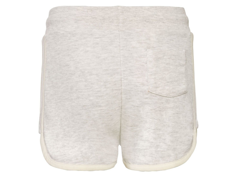 Graue Sport-Shorts mit weißen Details.