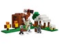 Minecraft LEGO Set mit einem Eisengolem, einem Creeper und einem Schaf.