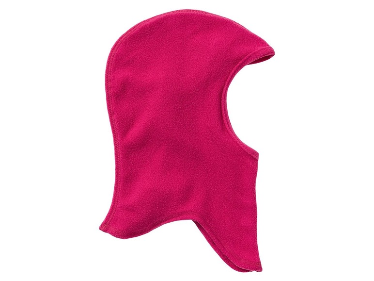 Eine rosafarbene Fleece-Balaclava.