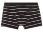 Gestreifte Boxershorts in Schwarz und Grau.