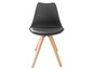 Schwarzer Esszimmerstuhl mit Holzbeinen