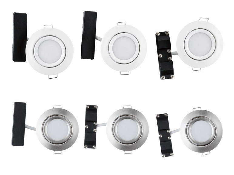 Gehe zu Vollbildansicht: LIVARNO LUX® LED-Einbauleuchten, 3 Stück, 3 Dimmstufen per Wandschalter, schwenkbare Spots - Bild 1