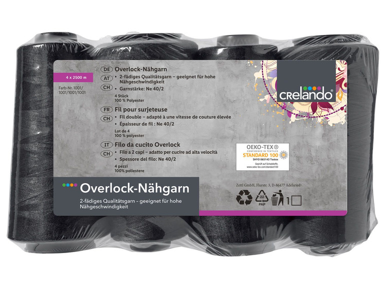 Gehe zu Vollbildansicht: CRELANDO® Overlock Nähgarnspule, 4 Stück, 2-fädig - Bild 15