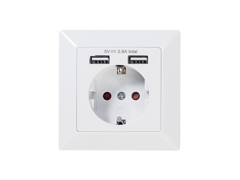 Gehe zu Vollbildansicht: POWERFIX® Steckdose mit 2 USB-Ports - Bild 1