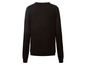 Schwarzer Pullover mit langen Ärmeln.
