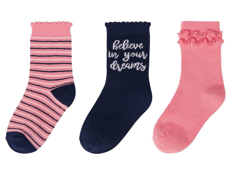 Gehe zu Vollbildansicht: LUPILU® Kleinkinder Socken Mädchen, 3 Stück, mit Print, mit Baumwolle - Bild 6