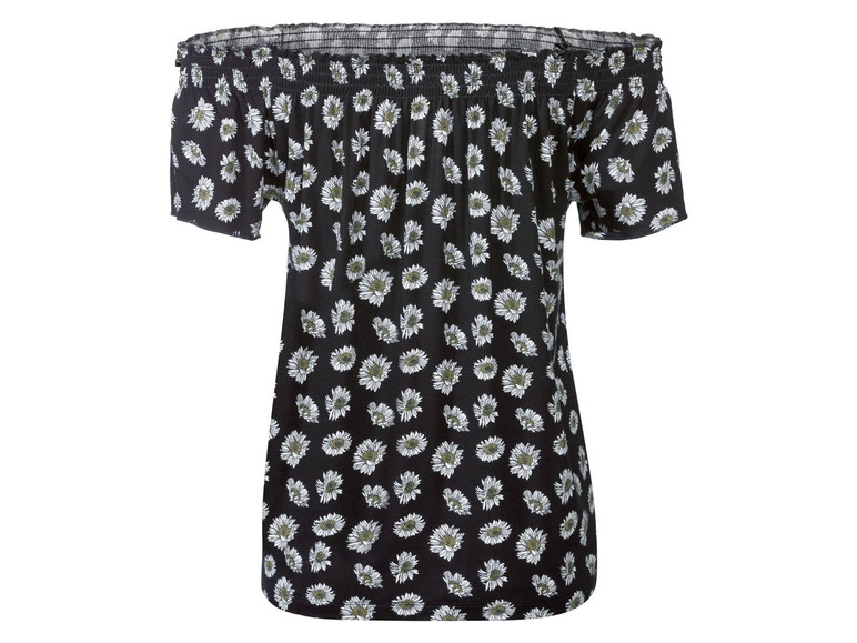 Gehe zu Vollbildansicht: esmara® Damen T-Shirt, mit gesmokter Raffung am Ausschnitt - Bild 4