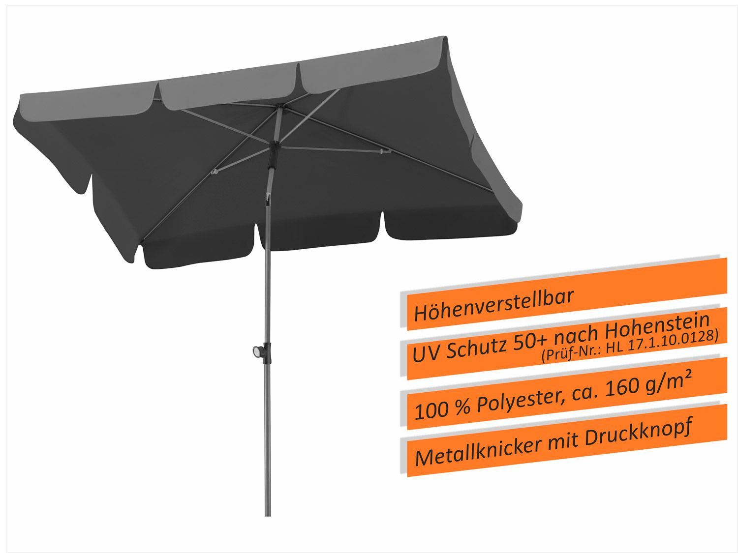 SUN & SURF Kompakter Sonnenschirm 180 Cm – Mit UV-Schutz 50+ & Ultra-faltbarem Stecksystem, Inkl. Tasche