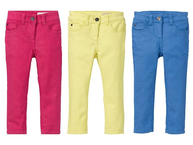 Gehe zu Vollbildansicht: LUPILU® Jeans Mädchen, Kleinkinder, Skinny Fit, Im 5-Pocket-Style, verstellbarer Innenbund - Bild 1