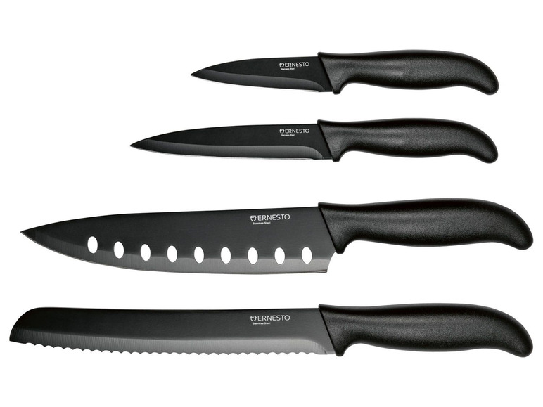 Gehe zu Vollbildansicht: ERNESTO® Messerset, 4-teilig, mit Edelstahl-Klinge, Kunststoffgriffe, spülmaschinengeeignet - Bild 5