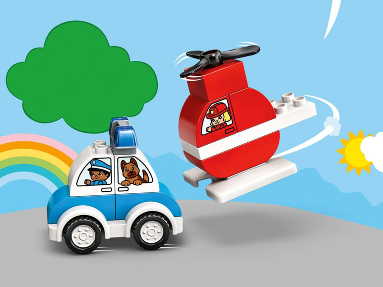 Gehe zu Vollbildansicht: LEGO® DUPLO® 10957 »Mein erster Feuerwehrhubschrauber und mein erstes Polizeiauto« - Bild 4